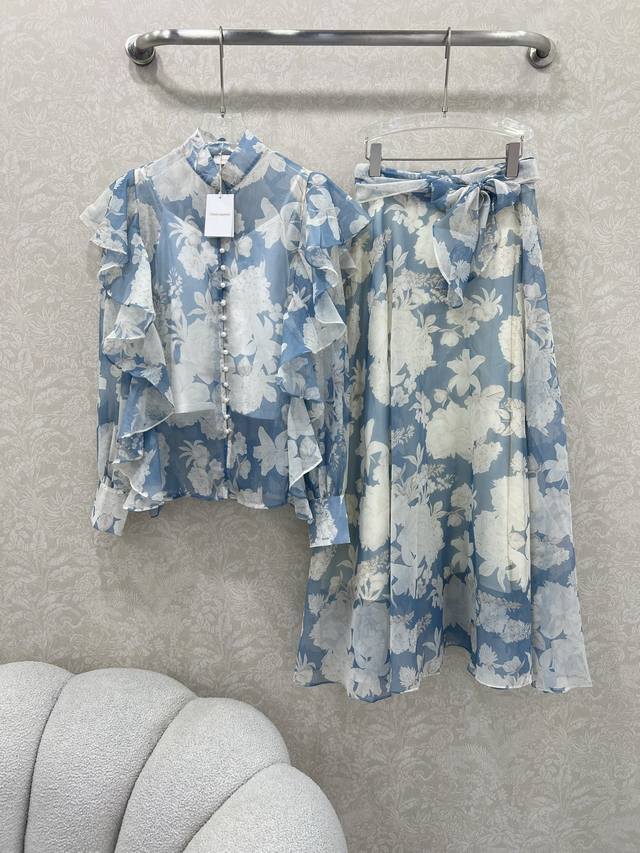 Zimmerman* Zimmerman 25 new style small stand-up collar palace lace ruffled top