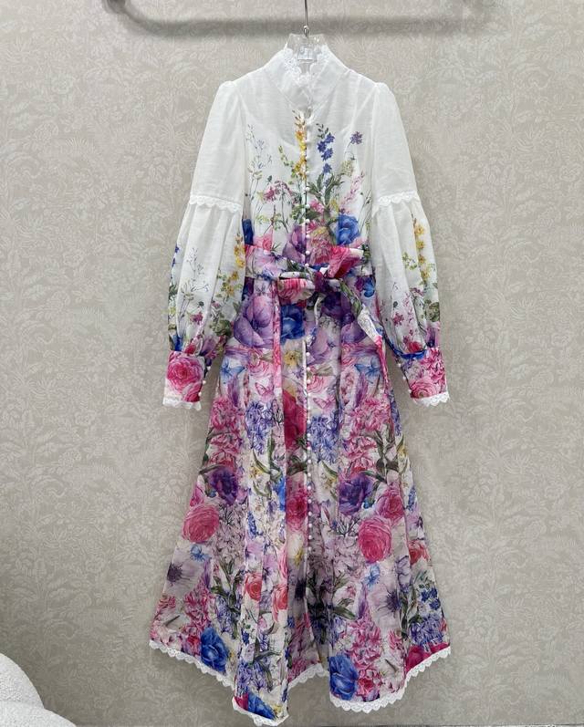Zimmerman* Zimmerman 25 new Baihua series long dress lace with stand-up collar a