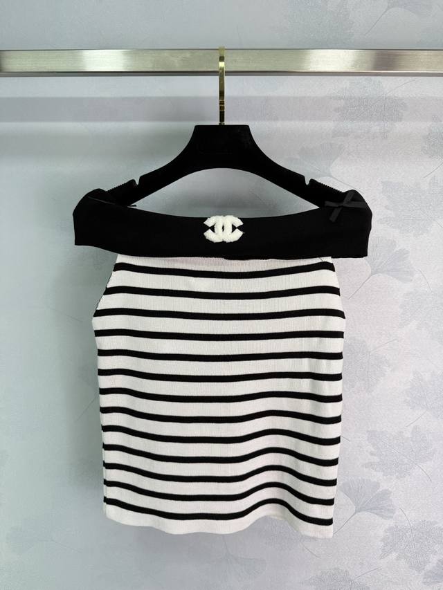 Chane*2025 new arrivals One-shoulder striped knitted tops Customized Yb imported