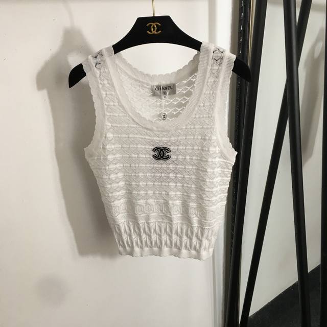 Style No. 20253792 Chane* new Chanel logo embroidered hollow pattern slim fit ve