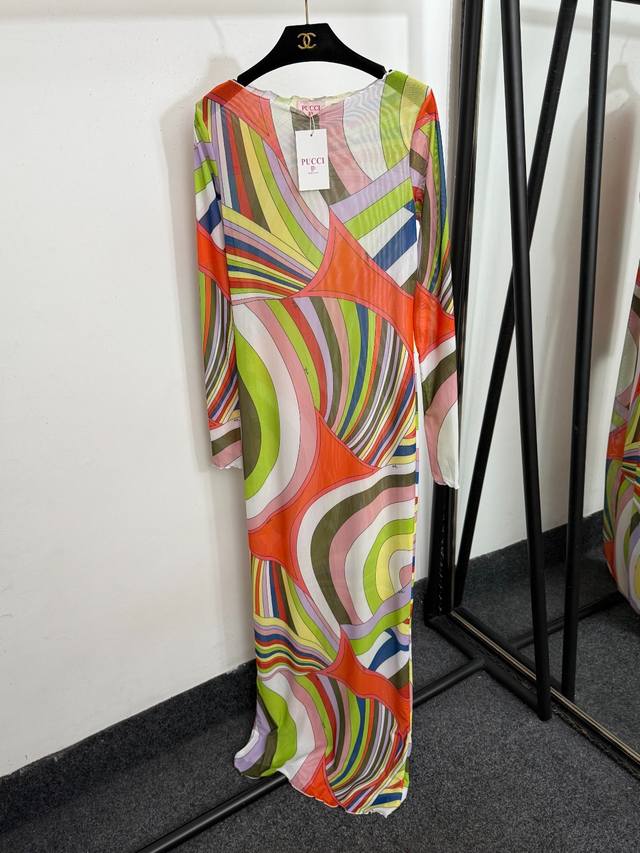 Style No. 20253782 Pucc* New irregular color printing hip-hugging slim long-slee