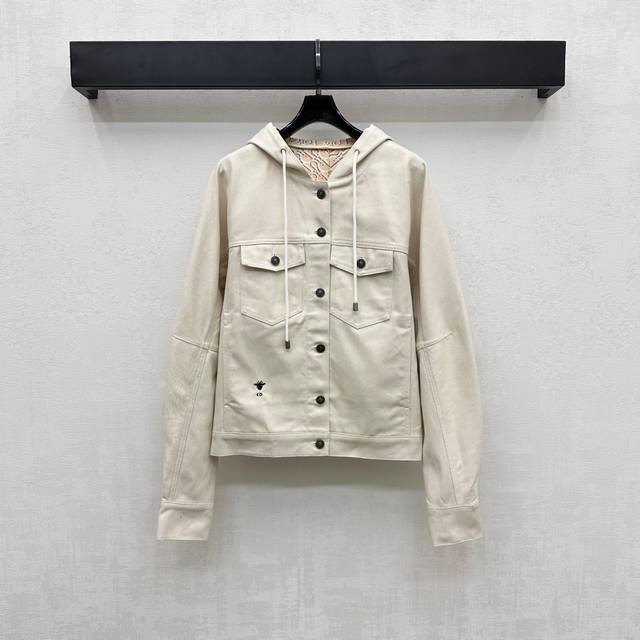 Dio*2025 New arrivals Hooded printed denim jacket Customized Yb imported twill c