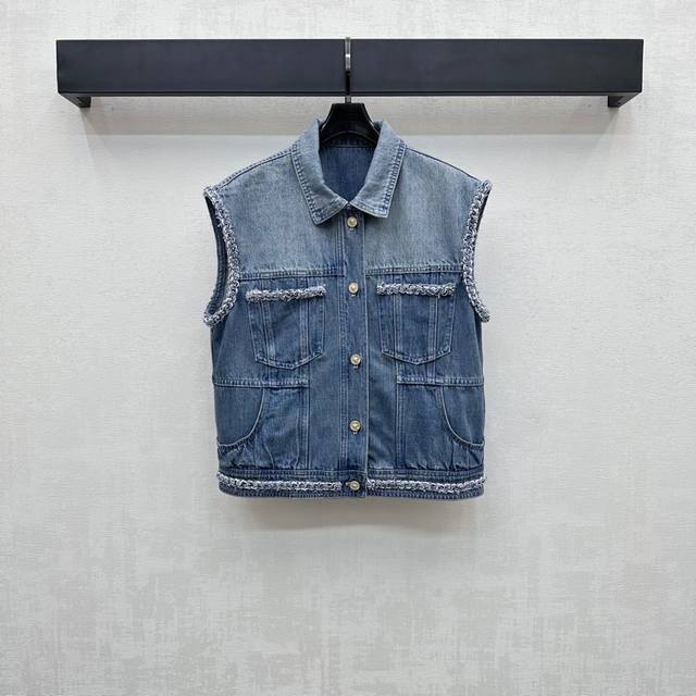 Chane*2025 new arrivals Customized hemmed denim vests Yb imported twill cotton d