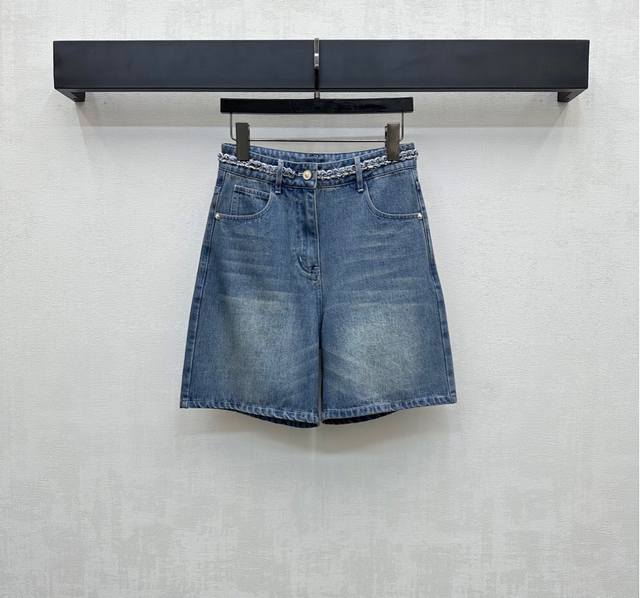 Chane*2025 new arrivals, custom-made hemmed denim shorts, Yb imported twill cott