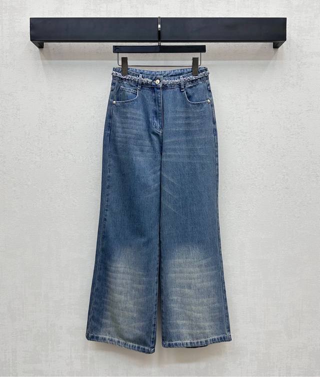 Chane*2025 new arrivals, hemmed denim trousers, custom made, Yb imported twill c
