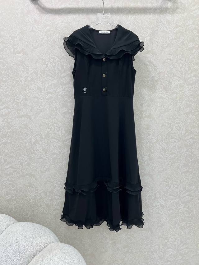 Dio*25 New style ruffled hooded vest dress with large lapel hood design Customiz