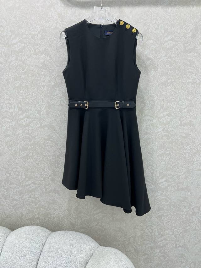 Louis Vuitto*25 new irregular zipper vest dress with customized metal decoration