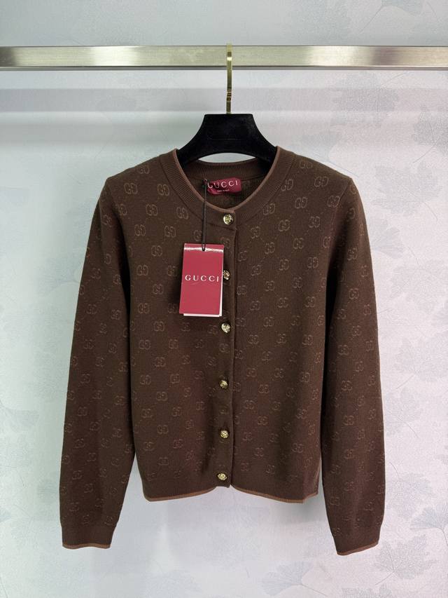 Guc*I 2025 Early Autumn latest series! Jacquard knitted round neck long sleeve c