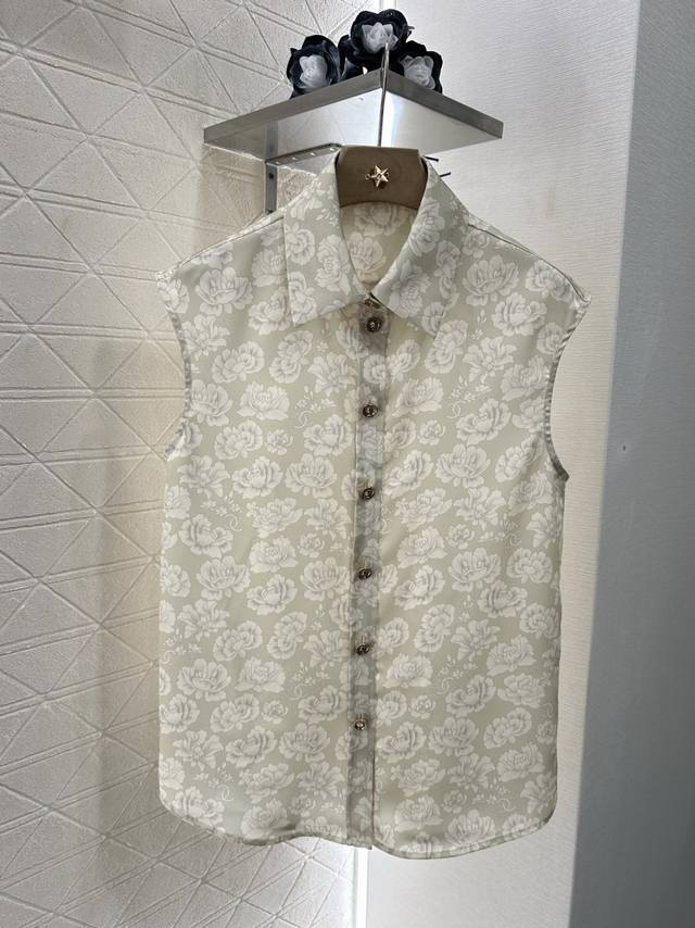 Chane*2025 new products on the shelves printed sleeveless shirt nine-point pants