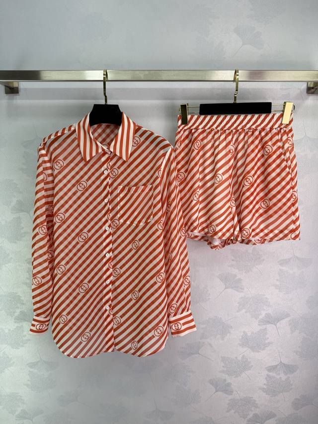 Gucc*2025Ss new shirt suit slightly transparent looming fashionable and careful