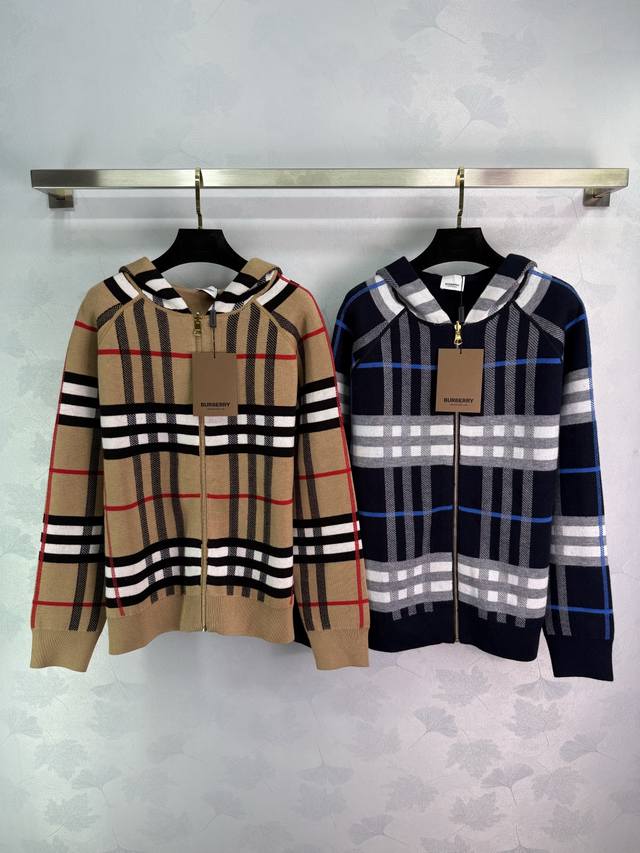 Bu25 classic plaid jacquard double-sided cardigan, high version is not tight! Lo