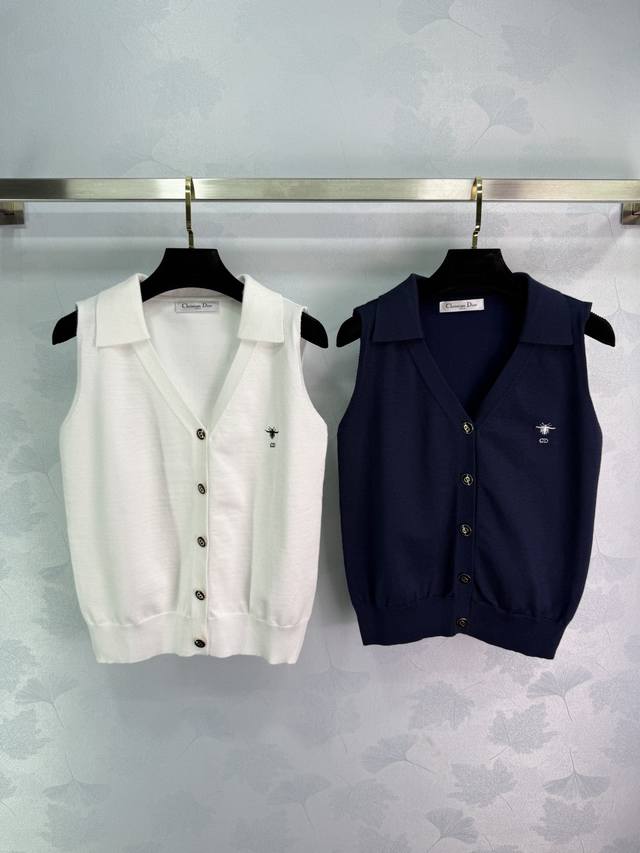Dio* 2025 Spring and Summer New Series! Lapel knitted vest! Custom imported yarn