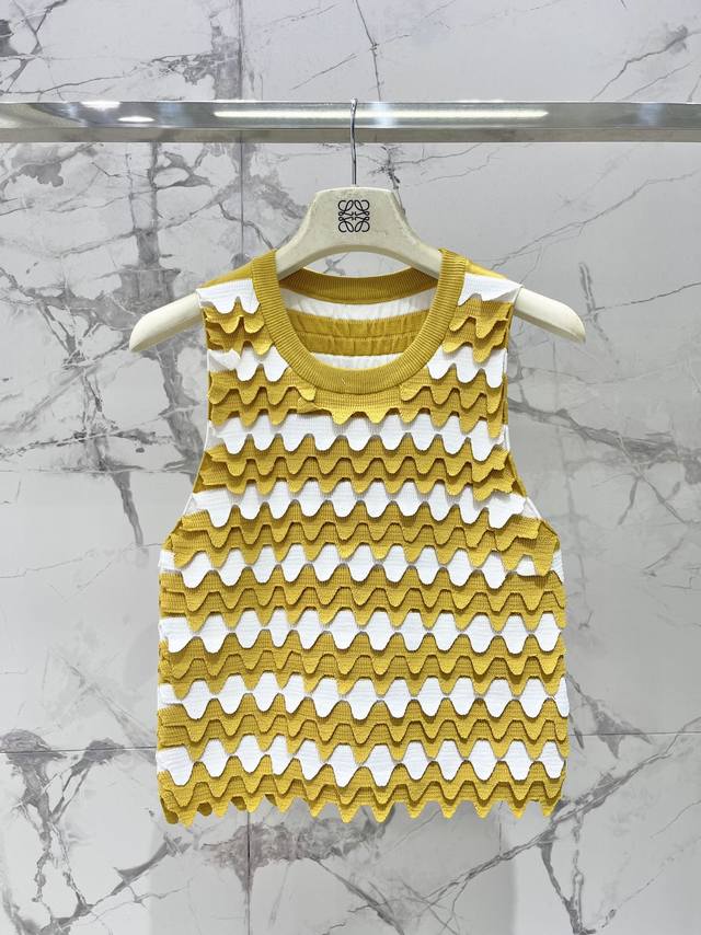 Loewe Summer Limited Cotton Vest Fan-Shaped Knit Sleeveless Top I am deeply attr