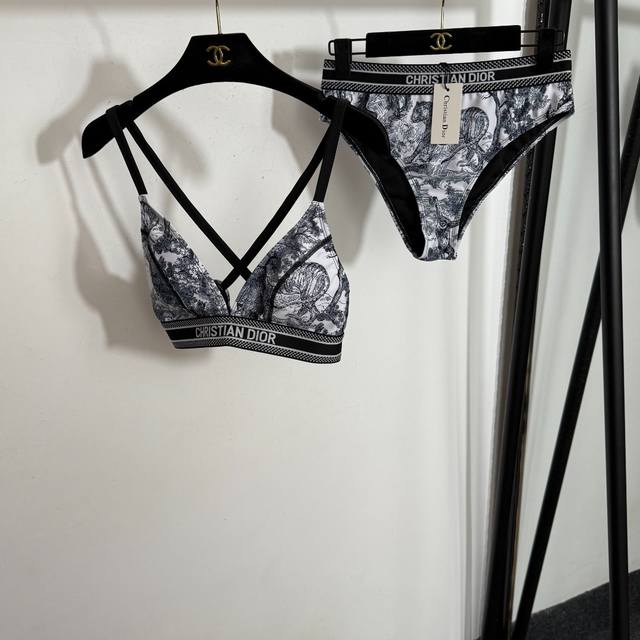 Style No. 20253764 Dio* new bikini swimsuit set, Logo ribbon tiger print bra + b