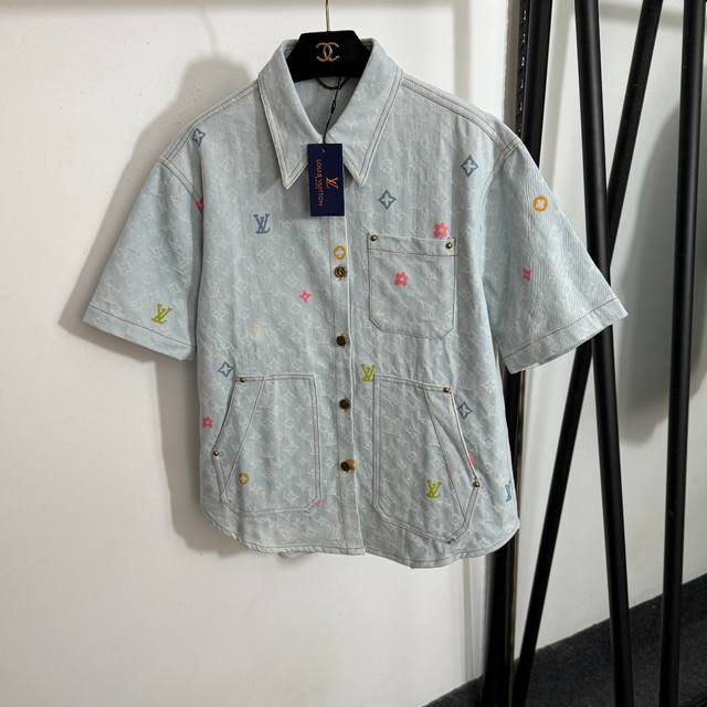 Style No. 20253766 Lv* New colorful Logo embroidered old flower jacquard short-s