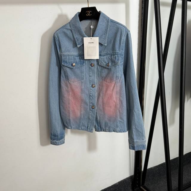 Style No. 20253751 Chane* new pink gradient paint splatter design long sleeve de