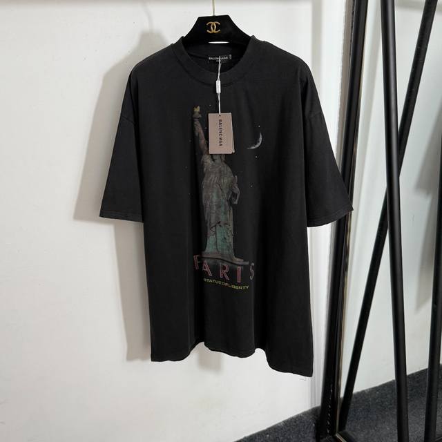 Style No. 20253748 Balenciag* New Statue of Liberty Print Distressed Washed Fash