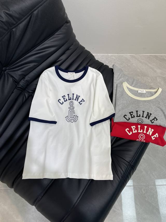 Celin*25 Spring and Summer new arrival contrasting color printed short-sleeved T