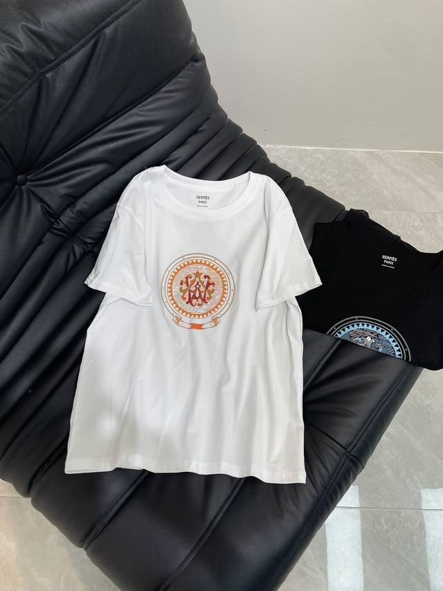 Herme*25 Spring and Summer new totem gradient print short-sleeved T-shirt custom