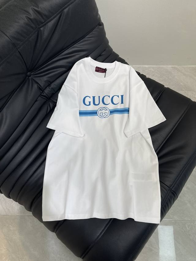 Gucc*25 Spring and summer new style printed round neck short-sleeved T-shirt cus