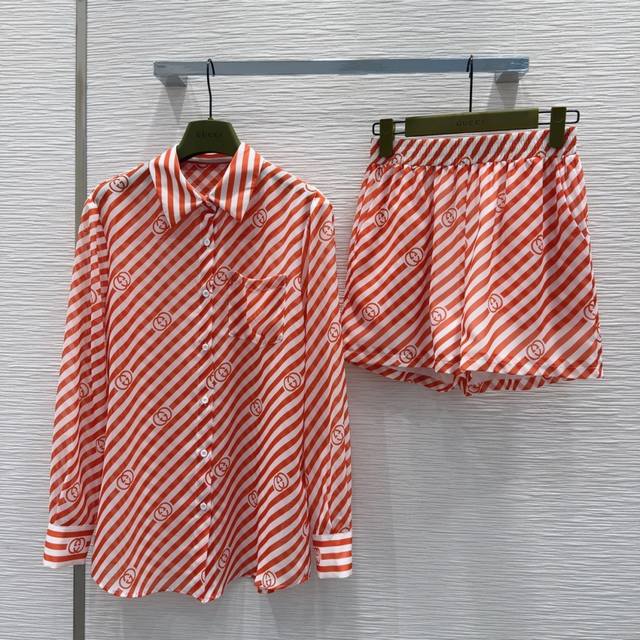 Gucc*2025Ss new shirt suit slightly transparent looming fashionable and careful