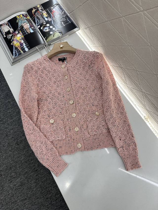 Chane*2025 new arrivals Hollow three-dimensional texture knitted cardigan Custom