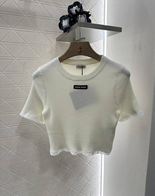 Miumi*2025 new products on the shelves lace short sleeves Customized Yb wool yar