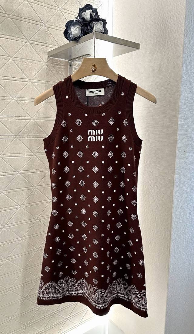 Miumi*2025 new products are on sale knitted vest dress Customized Yb silk and wo