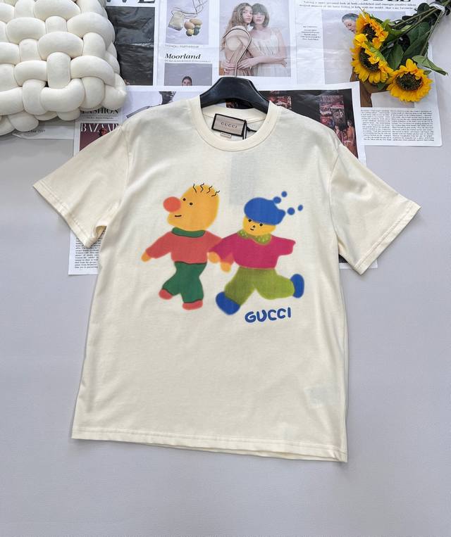 Gucci Cookie Man Illustration Letter Logo Short Sleeve T-shirt Play with classic