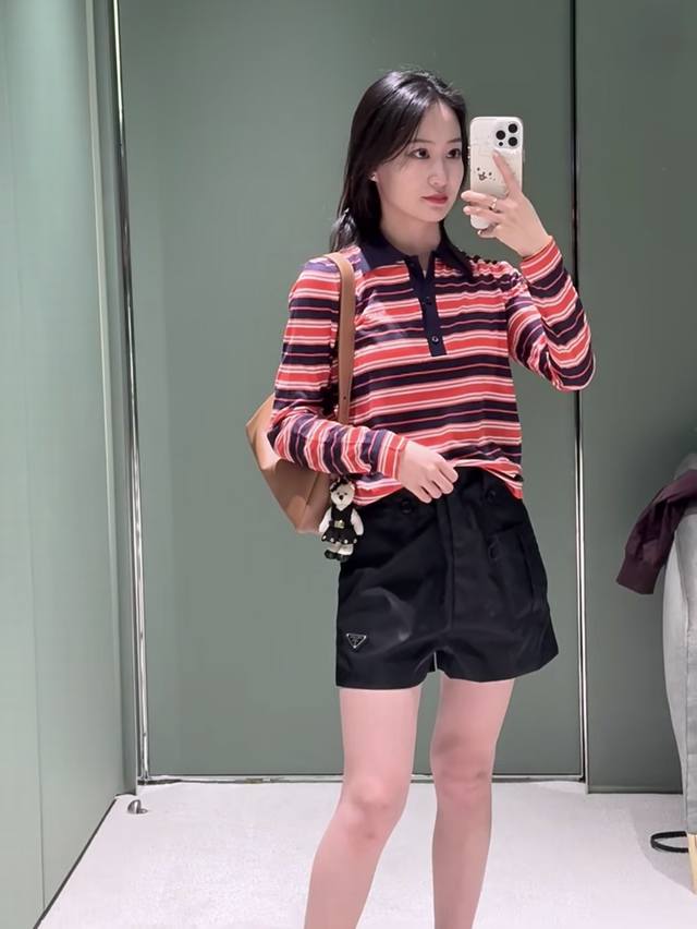 P] New [P]! Latest Pr 25New Striped Lapel Polo Sweater. Size: Sml. .