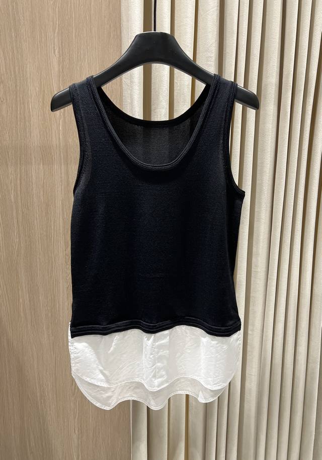 Designer-Inspired Layered Tank Top This tank top cleverly combines knitwear and
