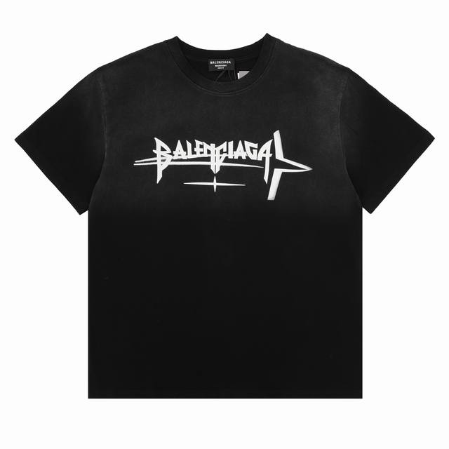 Balenciaga washed letter print round neck T-shirt Size: SL