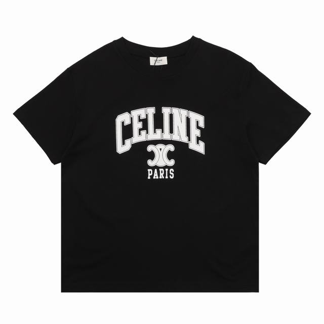 Celine classic letter print basic short-sleeved T-shirt Size: Xs-L
