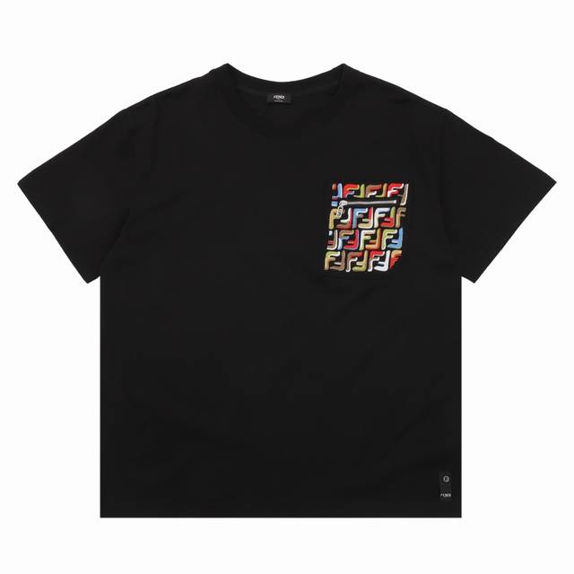 Fendi Fendi Ff embroidered pocket zipper short-sleeved T-shirt Size: Xs-L