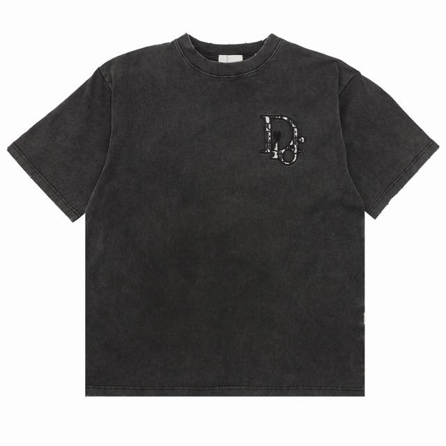 Dior Dior small D embroidered destroyed stitching short-sleeved T-shirt Size: SL