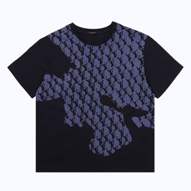 Louis Vuitton Louis Vuitton old flower map graffiti blue short-sleeved T-shirt S