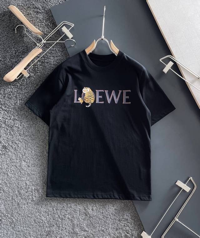 Loewe's latest printed short-sleeve top, high-quality original short-sleeve top,