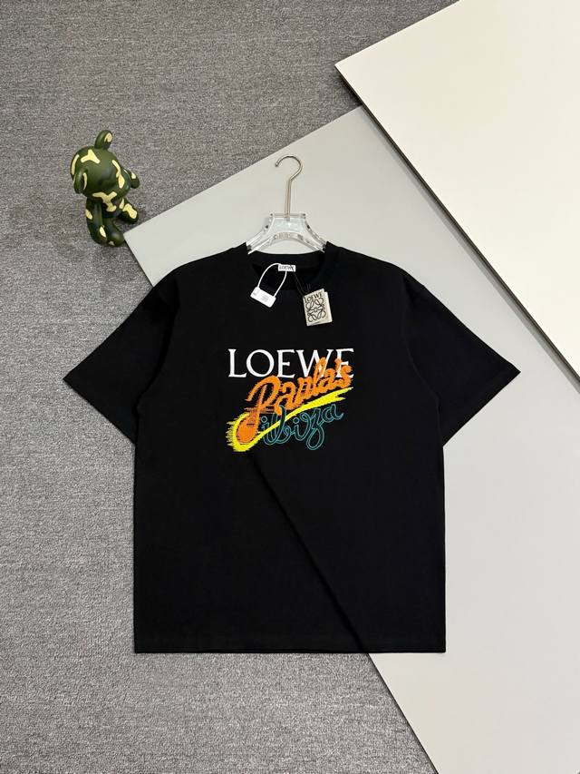 [High Quality] Loewe* Loewe painted embroidered letter short-sleeved T-shirt*280