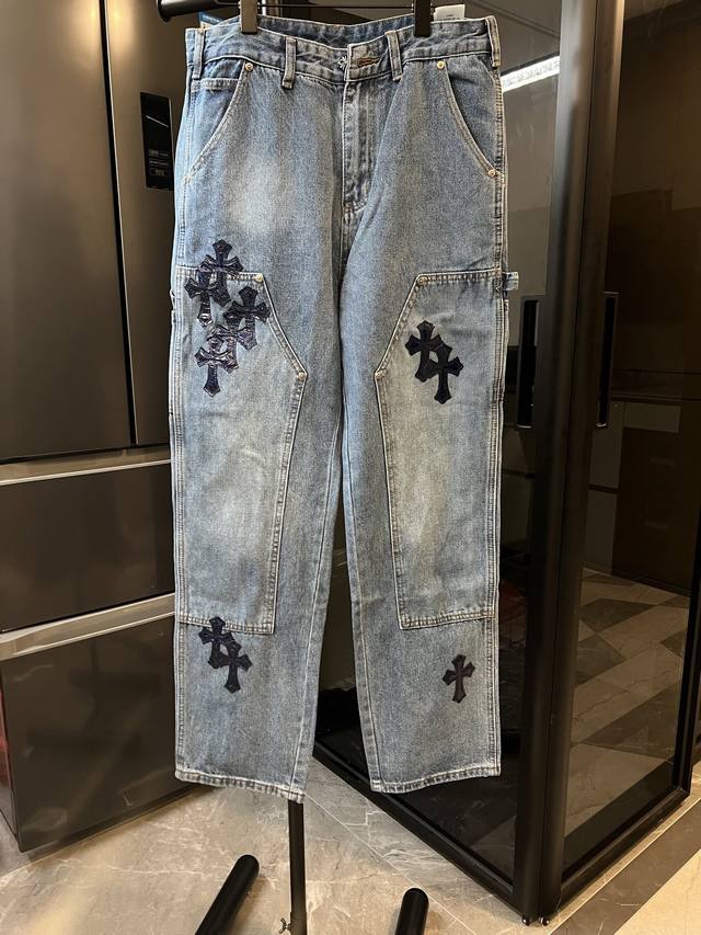 The next day, Chrome Hearts Cross with Glitter Leather Loggerhead Jeans Blue ado