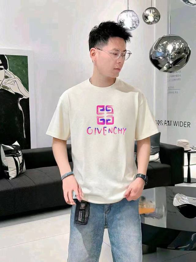 Gvc Givenchy* 25Ss Master hand-designed trendy new product printed round neck sh