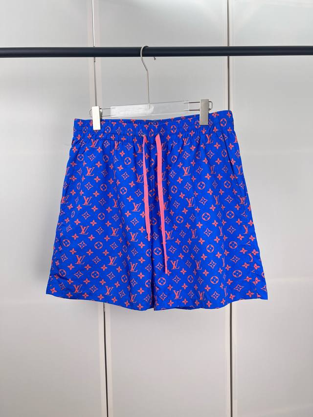 Lv Louis full print old flower drawstring beach shorts SML Xl