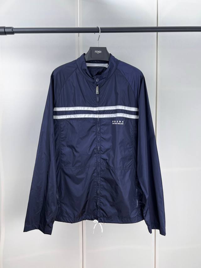 Prada white stripe jacket windbreaker coat SML Xl
