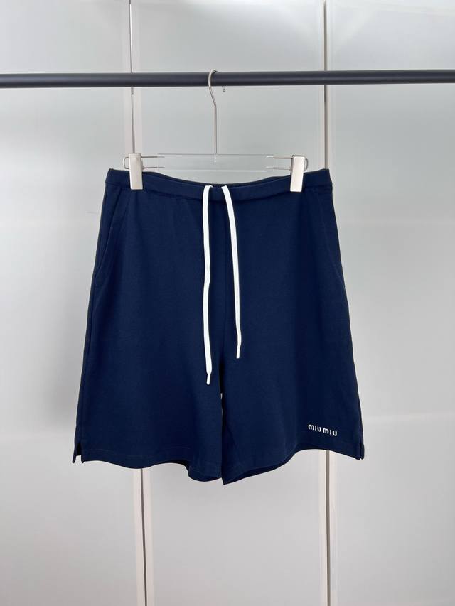 Miumiu Miu Miu letter embroidery drawstring shorts 38 40 42 44