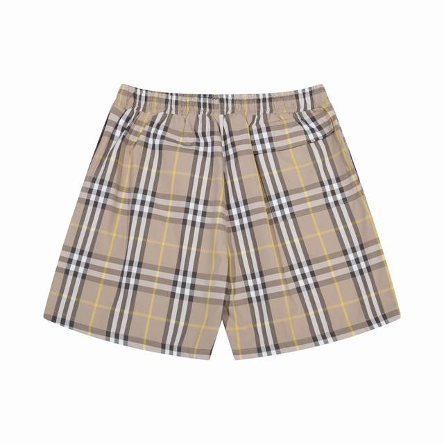 Bur new plaid beach shorts original fabric customization, functional twill fabri