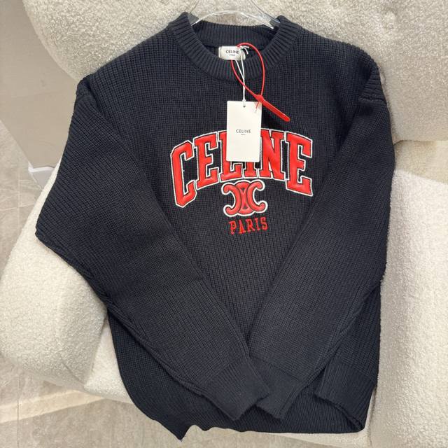 Celine Celin*20 21 Early Spring latest series Triumphal knitted long-sleeved swe