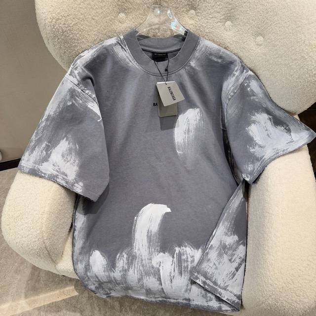 Balenciaga 25Ss new style washed, distressed, painted, ink-splashed graffiti Han