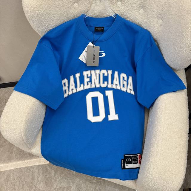 Balenciaga Paris 25Ss Basketball 01 embroidered printed short sleeves Balenci*Ga