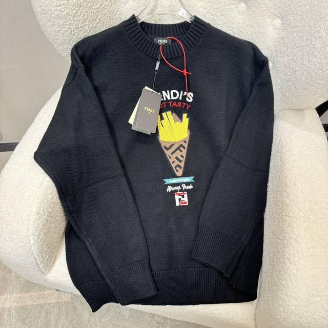 Fendi Fendi's new autumn and winter Fd family unisex knitted pullover Fd family'