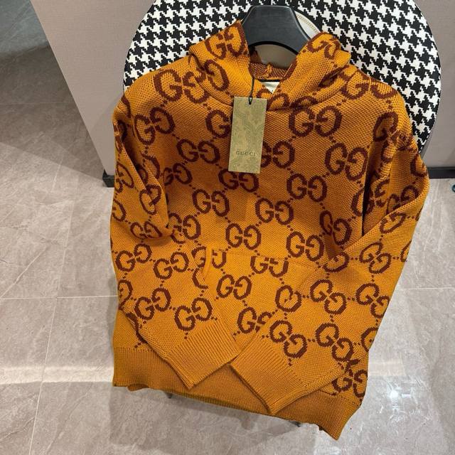 Guccl 24 Early Autumn Gu*Ci Gg interlocking jacquard sweater sweater The slightl