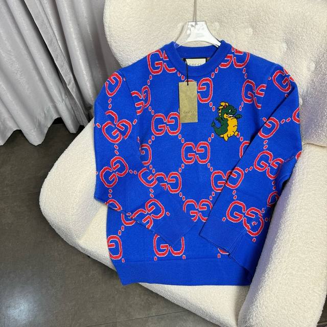 Guccl 24* new autumn and winter old flower sweater The latest Lunar New Year lim